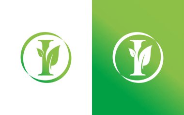 Minimalist harf I yaprak logosu