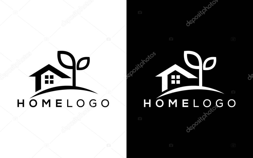Minimalist Home icon vector logo. Modern Home real estate vector logo
