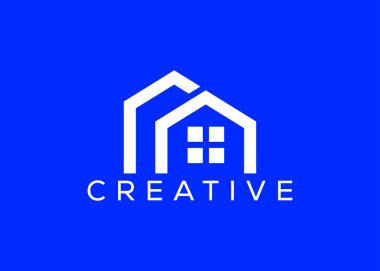 Yaratıcı ve asgari emlak logosu şablonu. Mavi Saray logosu