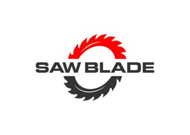 Asgari ve profesyonel testere bıçak logosu tasarımı şablonu. Basit ahşap işçiliği logosu