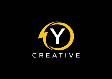 Asgari ve profesyonel harf Y gök gürültüsü logo tasarım şablonu