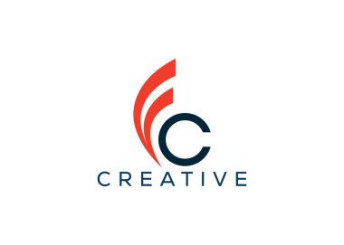 Asgari ve profesyonel harf F C soyut logo tasarım şablonu