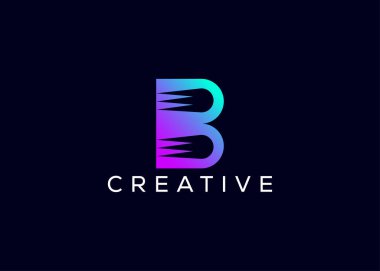 Asgari ve profesyonel B simgesi logo tasarım şablonu