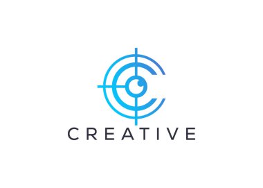 Asgari ve profesyonel silah atışı hedef logo tasarım şablonu