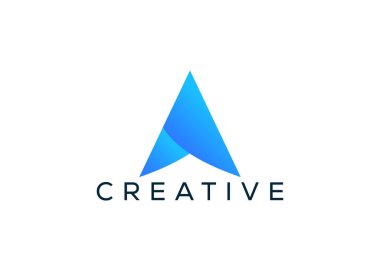 Asgari ve profesyonel harf Bir logo tasarım şablonu