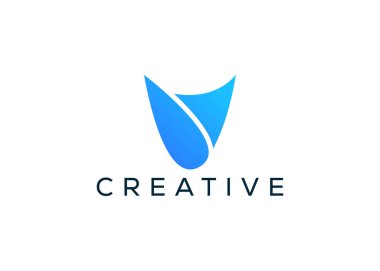 Asgari ve profesyonel harf V logo tasarım şablonu