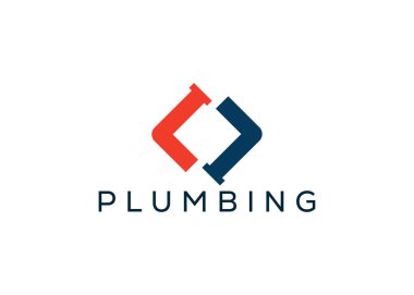 Asgari ve profesyonel tesisat boru logosu dizayn şablonu 