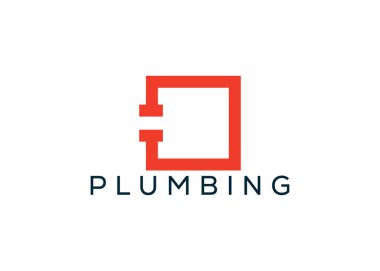 Asgari ve profesyonel tesisat boru logosu dizayn şablonu 