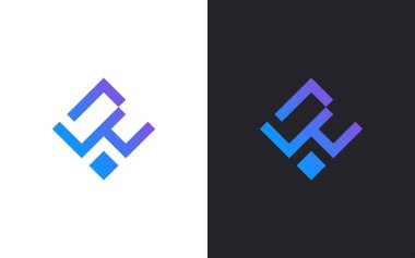 W harfi logo tasarım şablonu