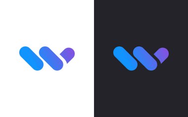 W harfi logo tasarım şablonu