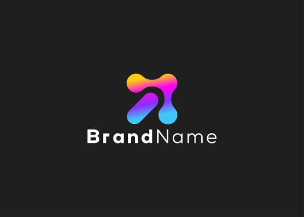 Logo Crecimiento Tecnológico Minimalista Logo Tecnología Crecimiento Futurista Negocios Estilo — Vector de stock