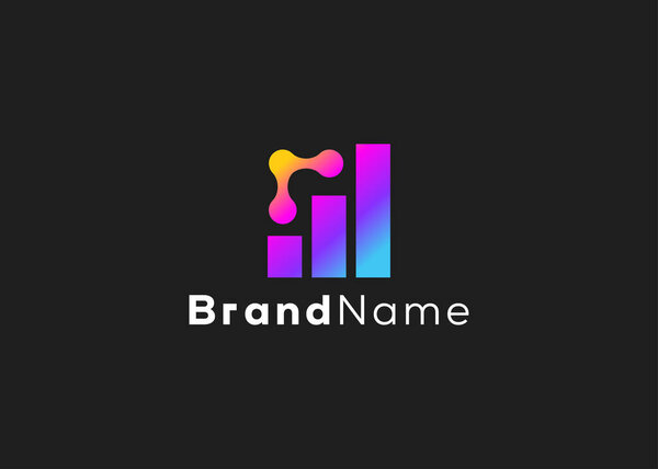 Minimalist technology growth logo. Modern style business futuristic growth tech logo. arrow tech, up tech