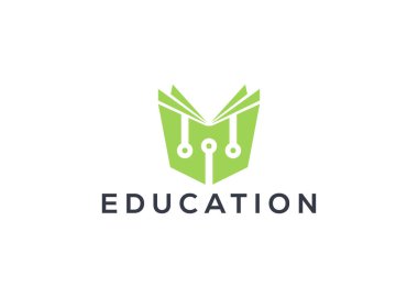 Eğitim teknolojisi logosu. Modern stil öğrenme teknolojisi logosu