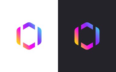 Geometrik çokgen logo tasarım şablonu