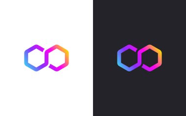 Geometrik çokgen logo tasarım şablonu