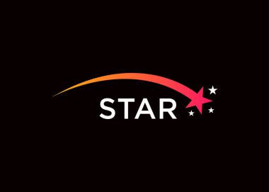 Minimalist ve soyut harf yıldız logo şablonu