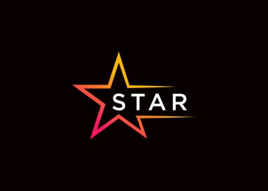 Minimalist ve soyut harf yıldız logo şablonu