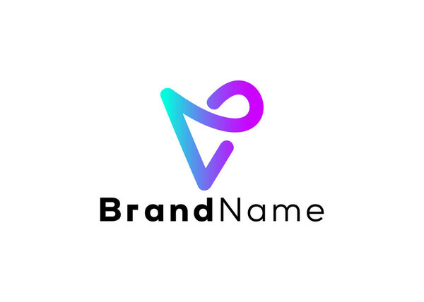 Minimalist and abstract letter V logo template