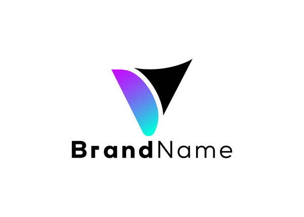 Minimalist and abstract letter V logo template