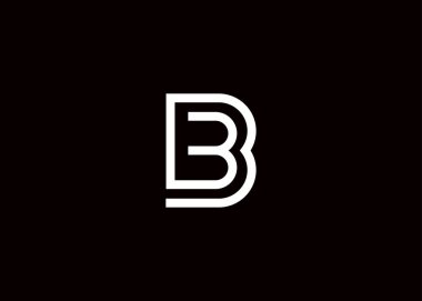 Minimalist harf B logo şablonu