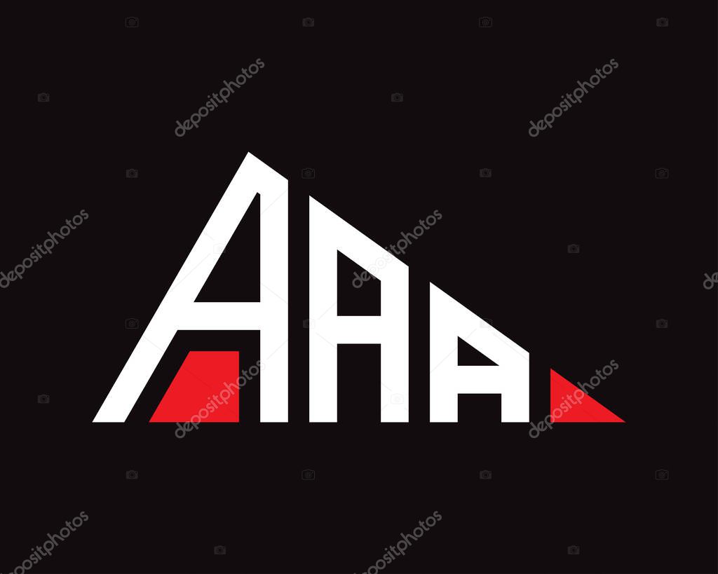 Triangle shape AAA letter logo design