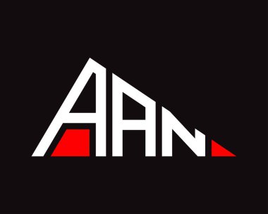 Üçgen şekli AAN harf logosu tasarımı. 