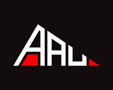 Üçgen şekilli AAU harf logosu tasarımı. 