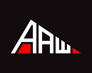 Üçgen şekil AAW harf logo tasarımı. 