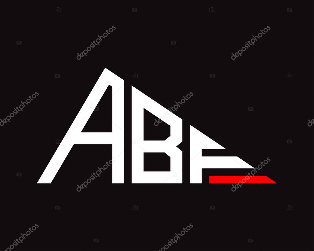 Triangle shape ABF letter logo design.