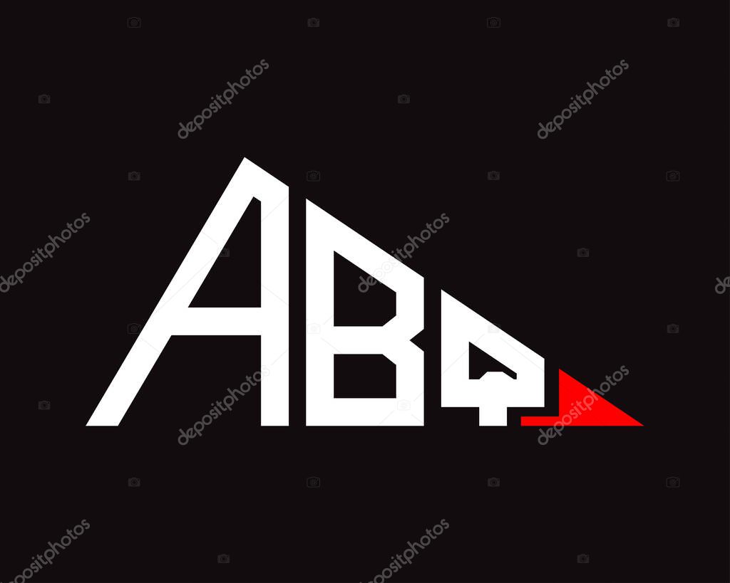 Triangle shape ABQ letter logo design.