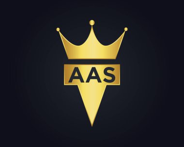 Crown şekli AAS vektör kraliyet logosu tasarımı
