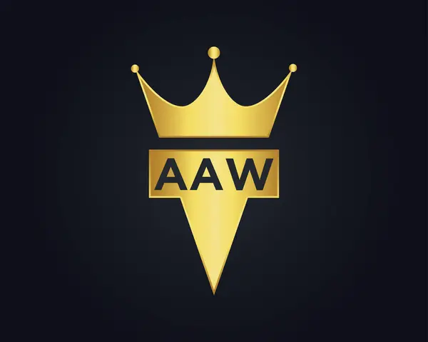 Crown form AAW vektör kraliyet logo tasarımı