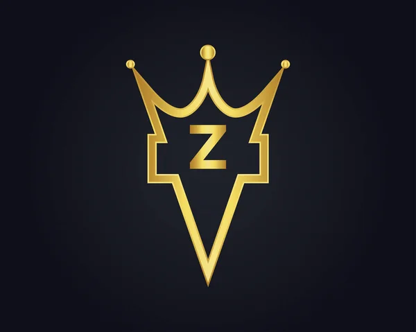 Crown şekli Z vektör kraliyet logosu tasarımı 