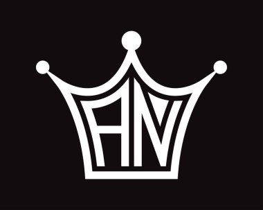 Crown form AN harf logosu tasarım sanatı