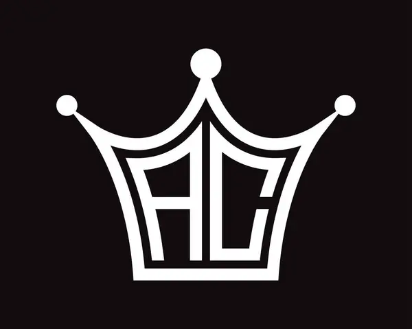 Crown şekli AC harfi logo tasarımı vektör sanatı