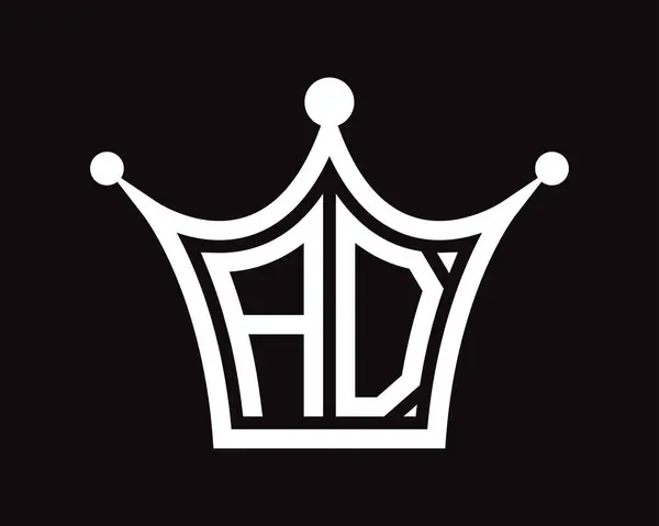 Crown şekli AD harfi logo tasarım sanatı