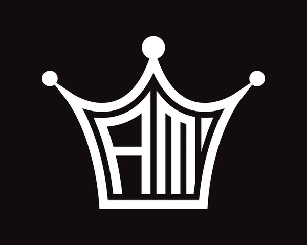 Crown şekli AM harfi logo tasarım sanatı