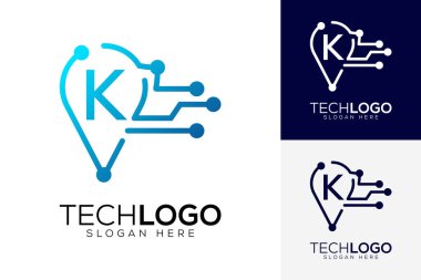 vektör teknolojisi harfi k logosu 