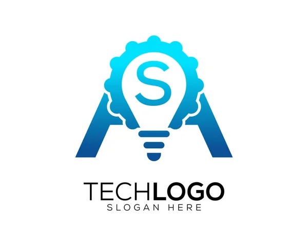 teknoloji gradyan renk harfi s logosu