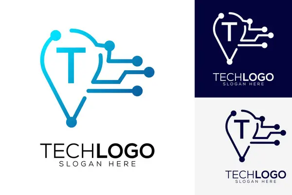 vektör teknolojisi harfi t logosu 