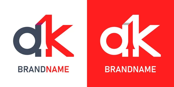 Ak harfi logo tasarım şablonu