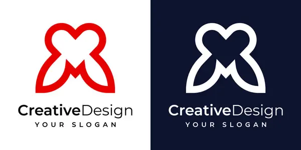 Yaratıcı aşk logosu tasarımı konsepti, 