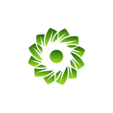 soyut yaprak doğası logo şablonu tasarımı 