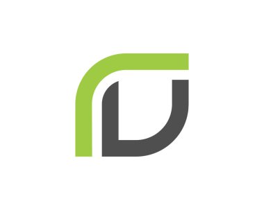 En düşük harf fu yaprağı logo şablonu tasarımı 
