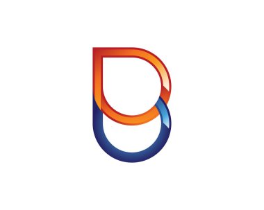 Vektör harfi b logo şablonu tasarımı 