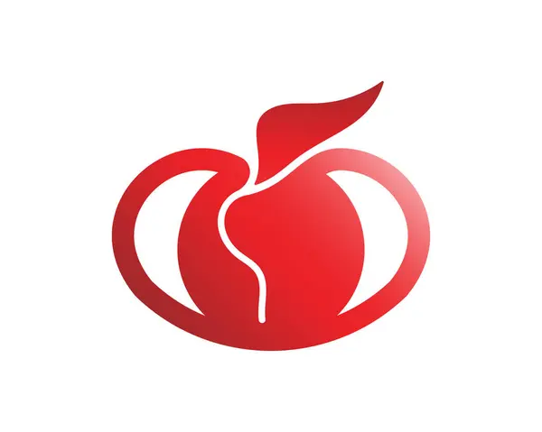 Vektör elma logo şablonu tasarımı