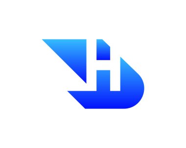 H harfi ok vektör logo şablonu tasarımı