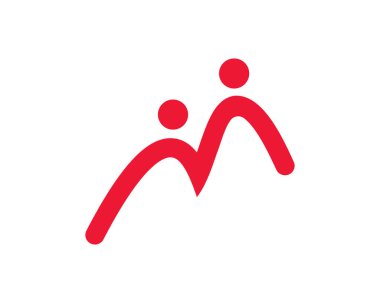m kişilerinin logo vektör tasarım şablonu
