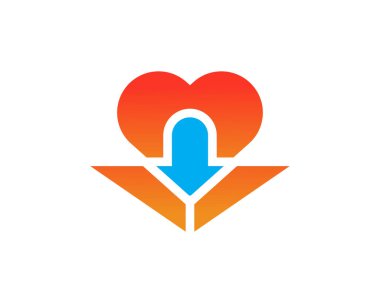 vektör aşk oku renkli logo şablon tasarımı