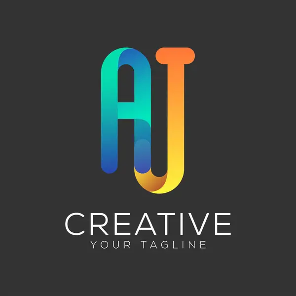 aj harfi dizayn gradyan renkli logo 